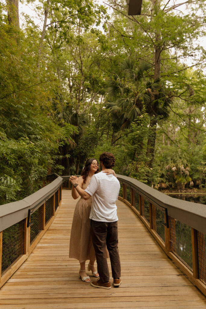 Couple taking photos at Silver Springs State Park in Ocala