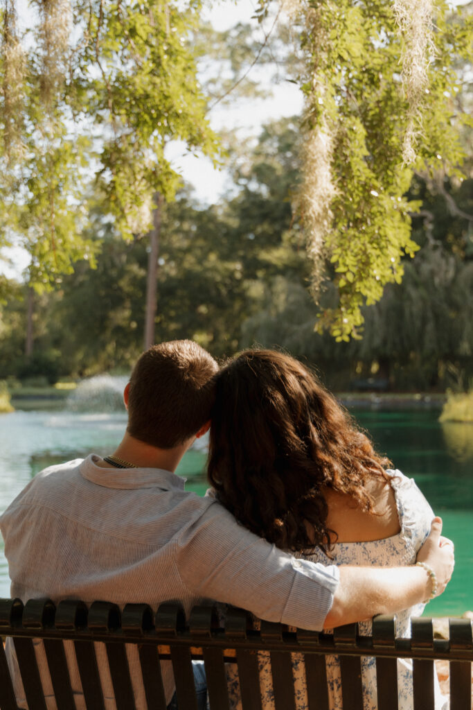 Ocala engagement photographer capturing a couple at Sholom Park