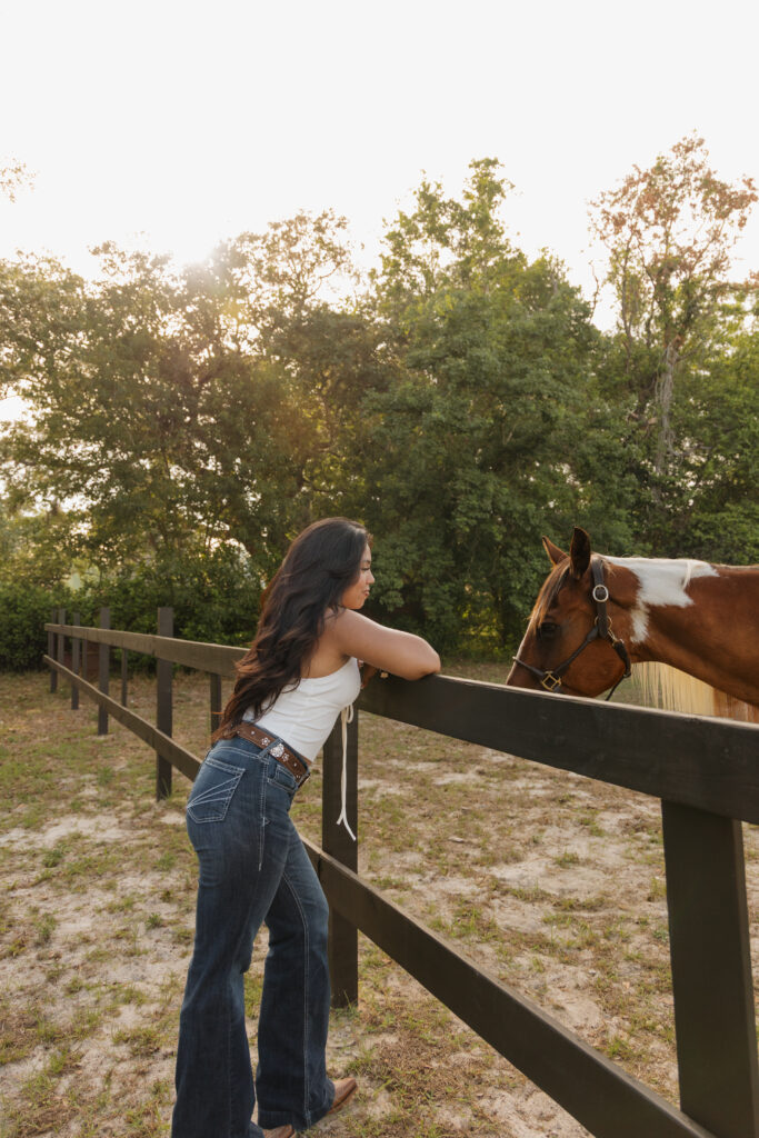 Creative birthday photoshoot idea with a horse in Florida